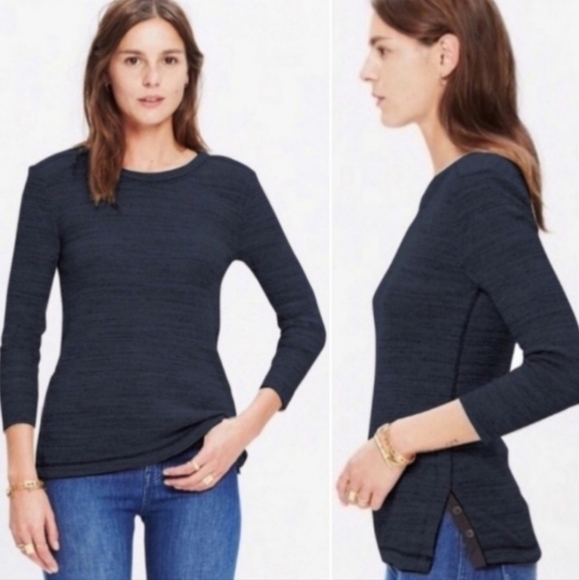 Madewell Side Button Thermal Knit Top - Picture 1 of 7
